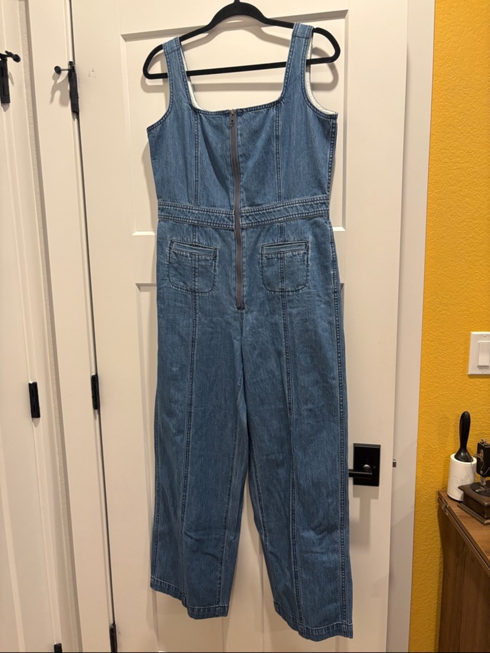 Denim Seamed Zip-Up Jumpsuit in Laurelhurst Wash NWT Size 10